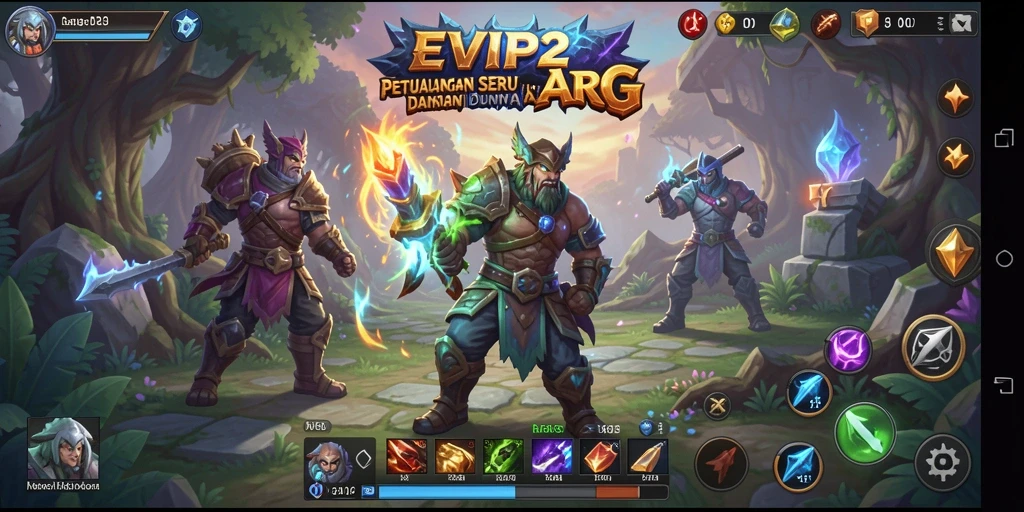 Tampilan gameplay seru di dunia fantasi EVIP2.