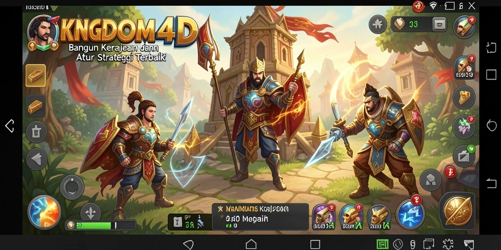 Screenshot KINGDOM4D menampilkan aksi gameplay SLG yang mendebarkan.