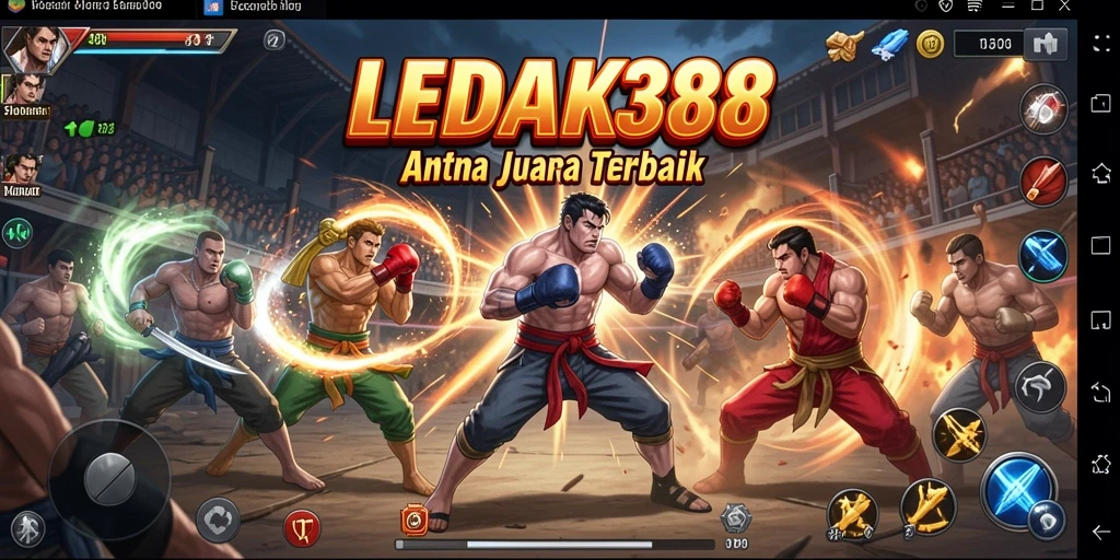 Tangkapan layar menampilkan aksi pertarungan seru dalam LEDAK388.