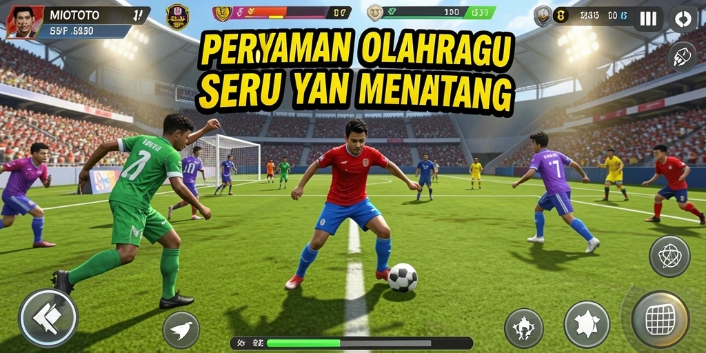 Tampilan gameplay MIOTOTO dengan banyak pilihan olahraga.