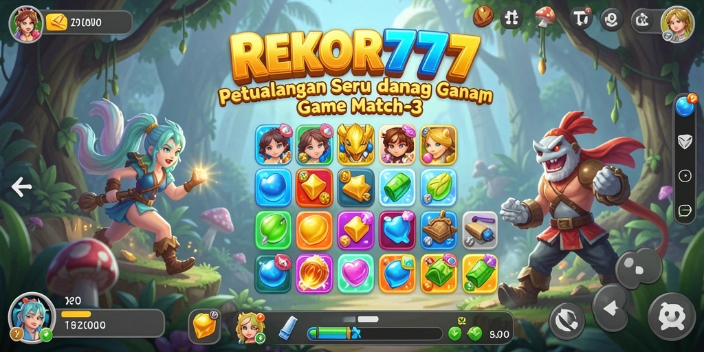 Tampilan gameplay seru di REKOR777 dengan tingkat pencocokan yang menantang.