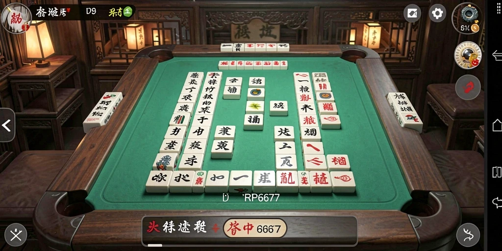 Tampilan utama gameplay RP6677 menampilkan keseruan permainan Mahjong.